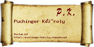 Puchinger Károly névjegykártya